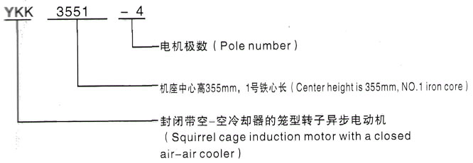 YKK系列(H355-1000)高压Y6304-10/1400KW三相异步电机西安泰富西玛电机型号说明